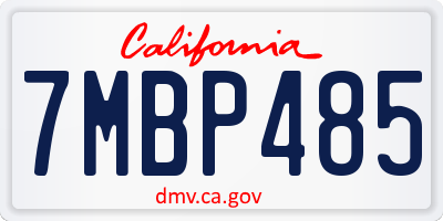 CA license plate 7MBP485