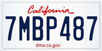 CA license plate 7MBP487