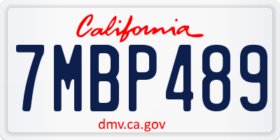 CA license plate 7MBP489