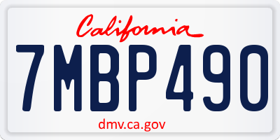 CA license plate 7MBP490