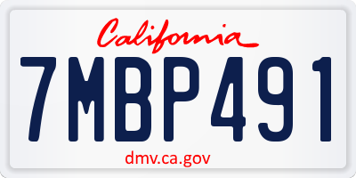 CA license plate 7MBP491