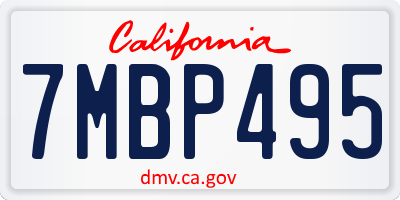 CA license plate 7MBP495