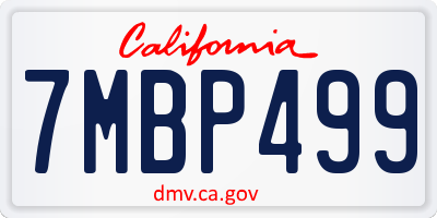 CA license plate 7MBP499