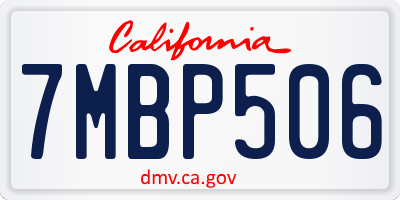 CA license plate 7MBP506
