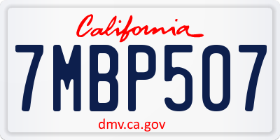 CA license plate 7MBP507