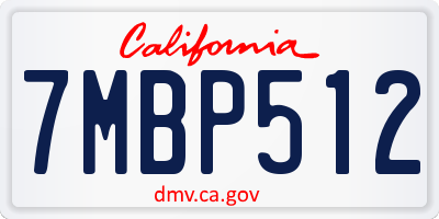 CA license plate 7MBP512