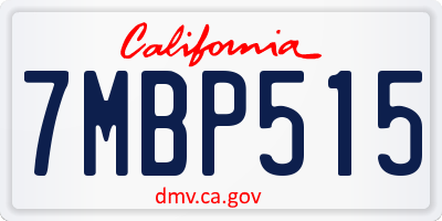 CA license plate 7MBP515