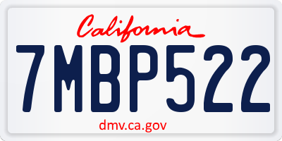 CA license plate 7MBP522