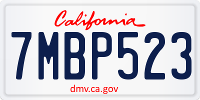 CA license plate 7MBP523