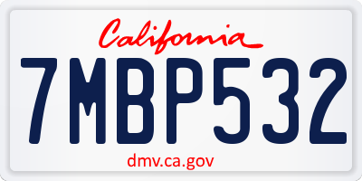 CA license plate 7MBP532