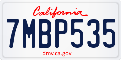 CA license plate 7MBP535