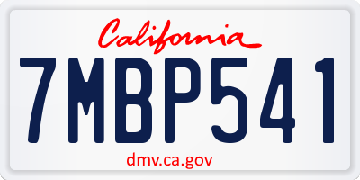 CA license plate 7MBP541