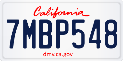 CA license plate 7MBP548