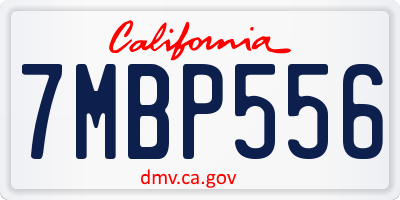 CA license plate 7MBP556