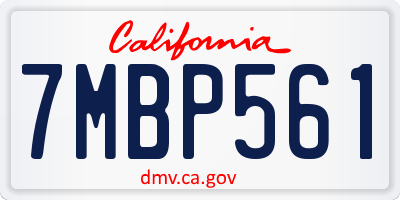 CA license plate 7MBP561