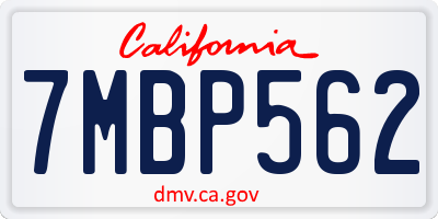 CA license plate 7MBP562