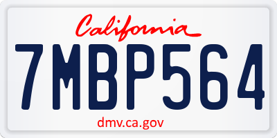 CA license plate 7MBP564