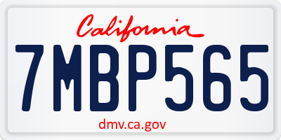 CA license plate 7MBP565
