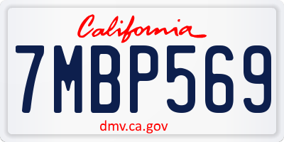 CA license plate 7MBP569