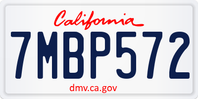 CA license plate 7MBP572