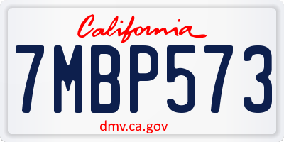 CA license plate 7MBP573