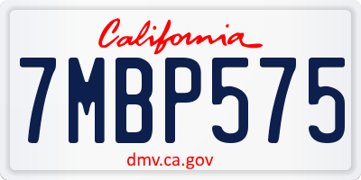 CA license plate 7MBP575