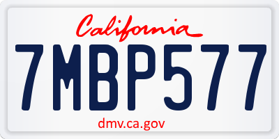CA license plate 7MBP577