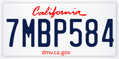 CA license plate 7MBP584