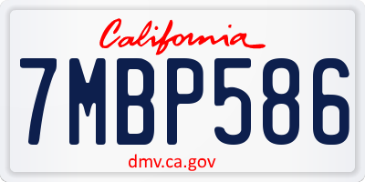 CA license plate 7MBP586