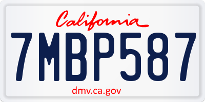 CA license plate 7MBP587