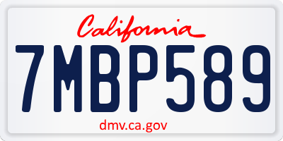 CA license plate 7MBP589
