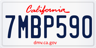 CA license plate 7MBP590
