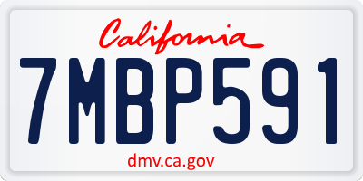 CA license plate 7MBP591