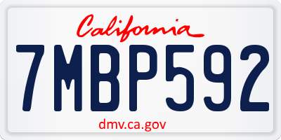 CA license plate 7MBP592