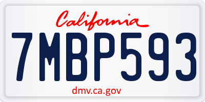 CA license plate 7MBP593