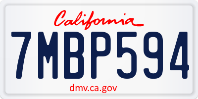 CA license plate 7MBP594