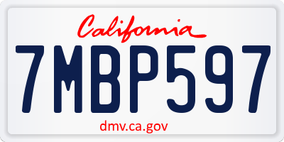 CA license plate 7MBP597