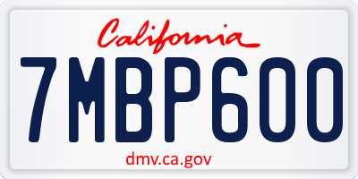 CA license plate 7MBP600