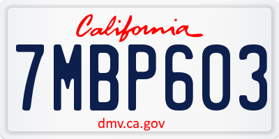 CA license plate 7MBP603