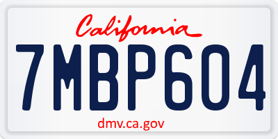 CA license plate 7MBP604