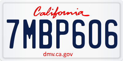CA license plate 7MBP606
