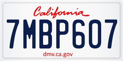 CA license plate 7MBP607