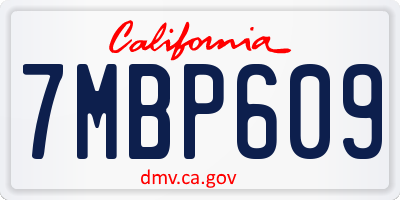CA license plate 7MBP609