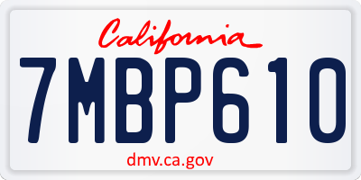 CA license plate 7MBP610