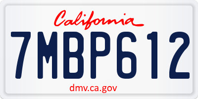 CA license plate 7MBP612