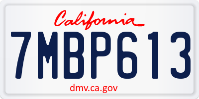 CA license plate 7MBP613
