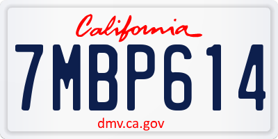 CA license plate 7MBP614