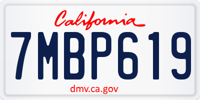 CA license plate 7MBP619
