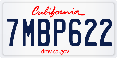 CA license plate 7MBP622