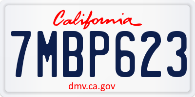 CA license plate 7MBP623